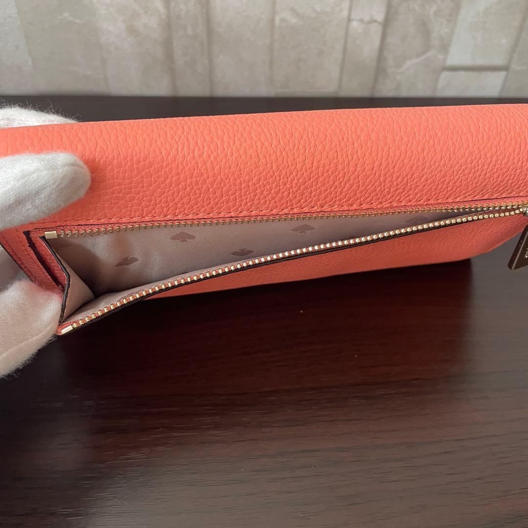 訳あり新品 kate spade 長財布 メロンボール オレンジ系