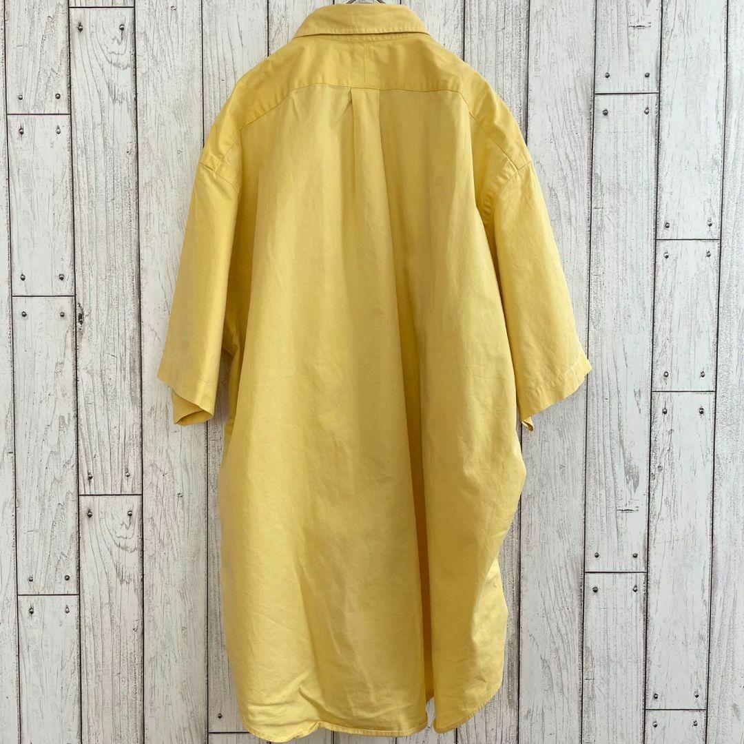 90s ラルフローレン メンズ 半袖 シャツ Lサイズ イエロー
