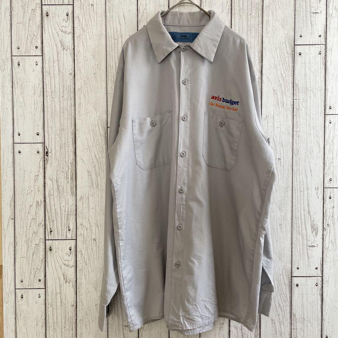 【美品】古着 CINTAS 長袖ワークシャツ Lサイズ グレー