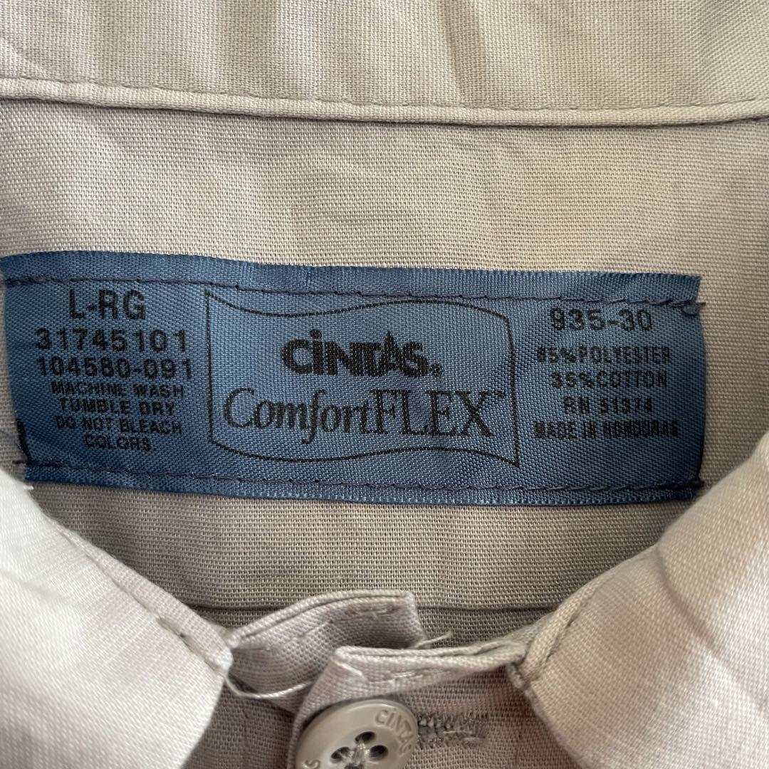 【美品】古着 CINTAS 長袖ワークシャツ Lサイズ グレー