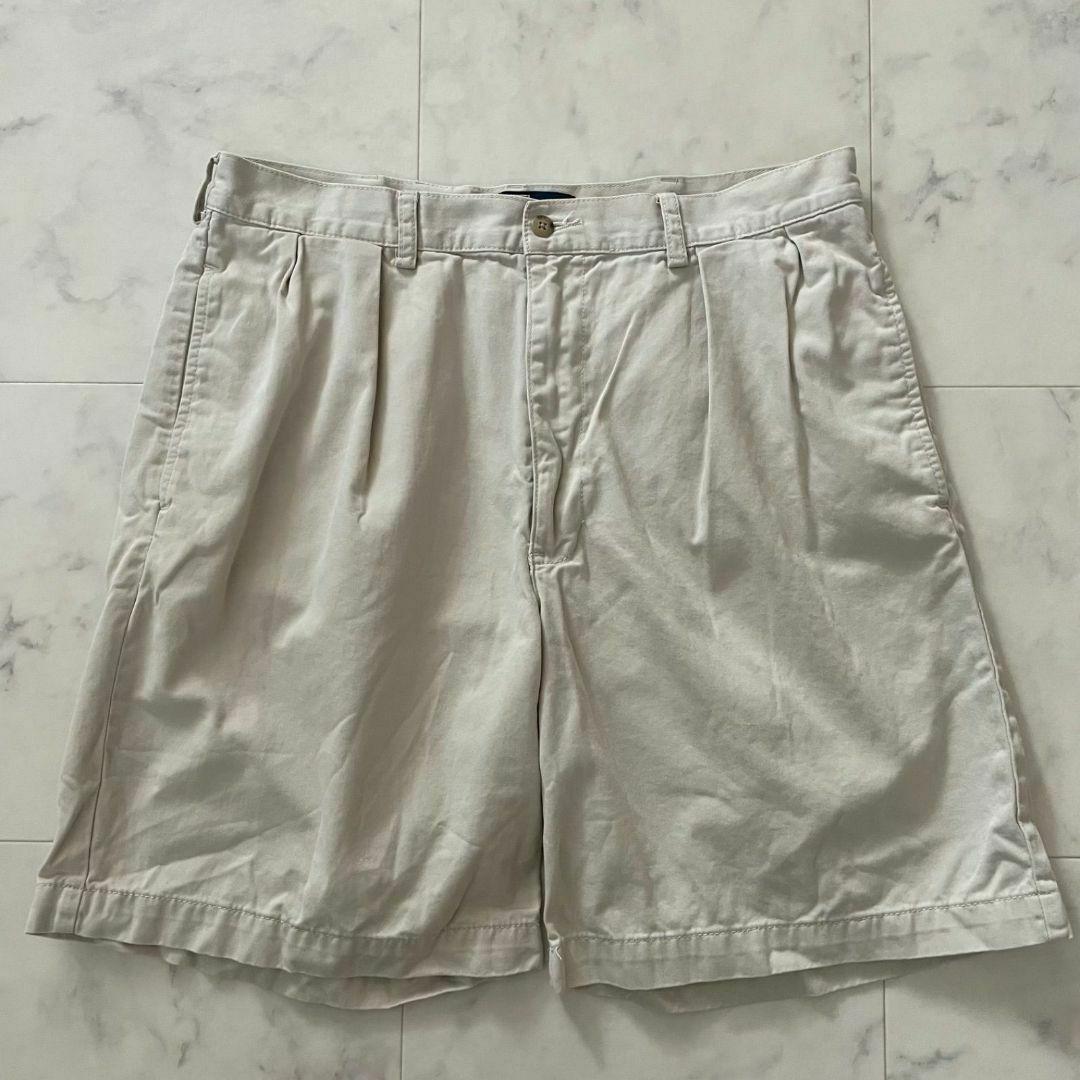 90s ポロラルフローレン メンズ ハーフパンツ 35サイズ ベージュ 無地