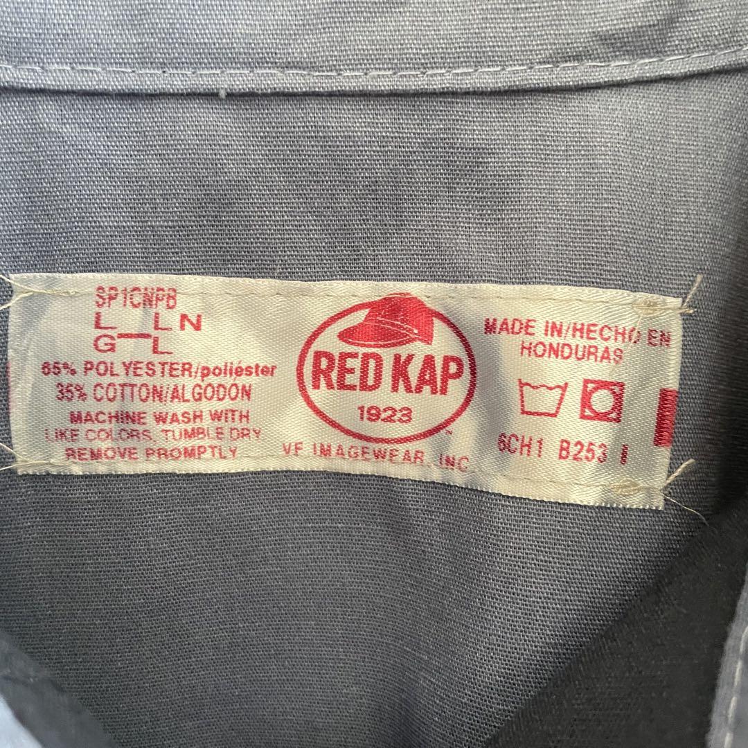 【美品】古着 RED KAP 長袖ワークシャツ Lサイズ ツートン ブルー系