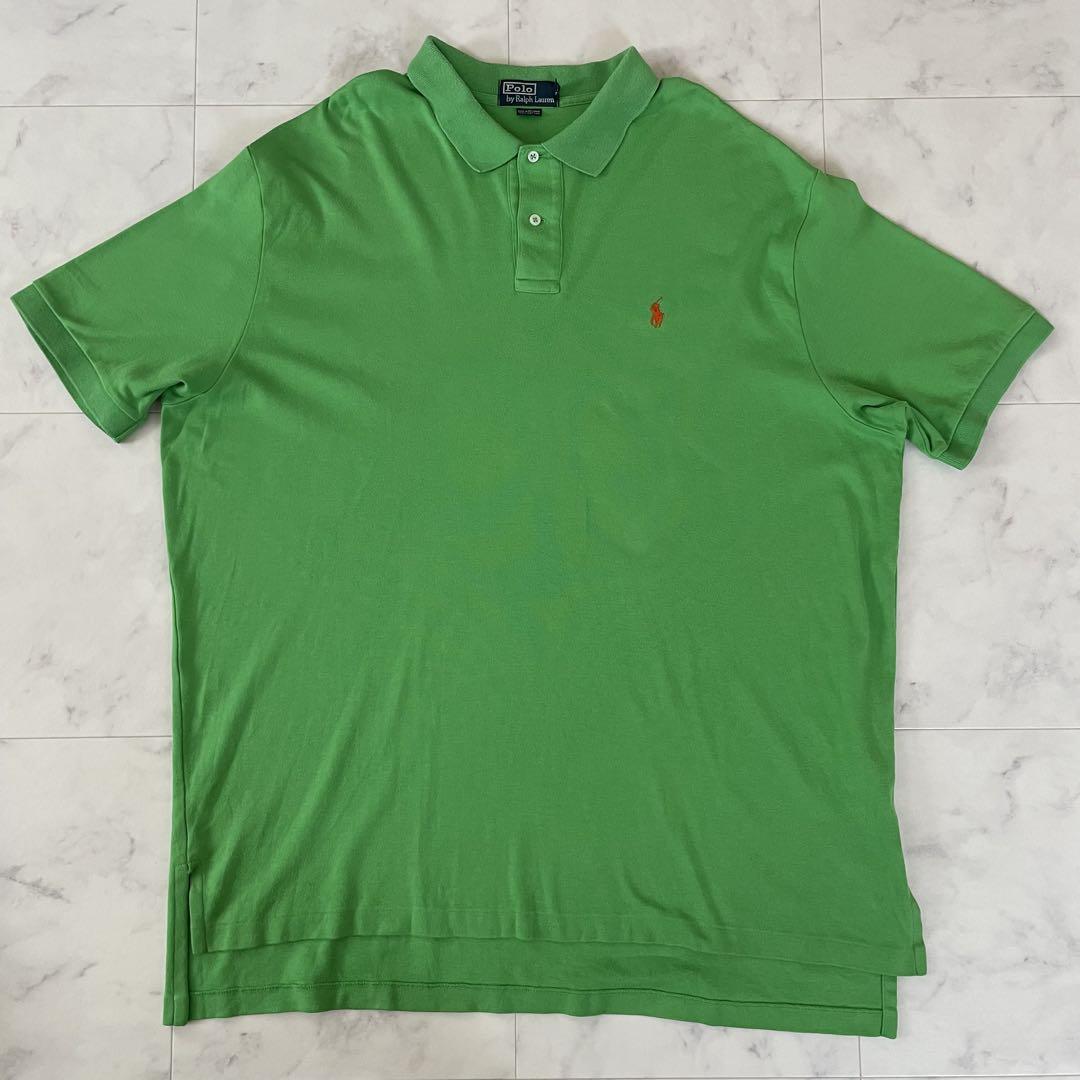 【美品】 古着90s Ralph Lauren ポロシャツ グリーン XXL