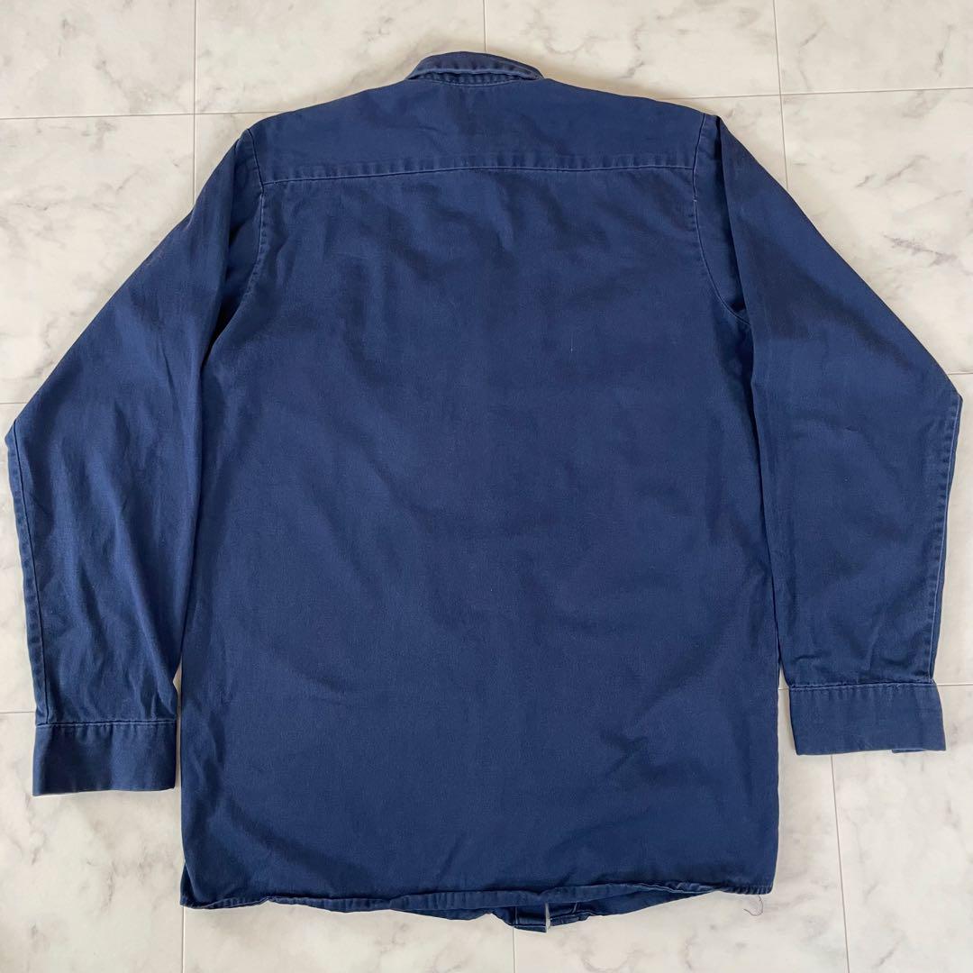 【美品】古着 RED KAP 長袖ワークシャツ Lサイズ ネイビー