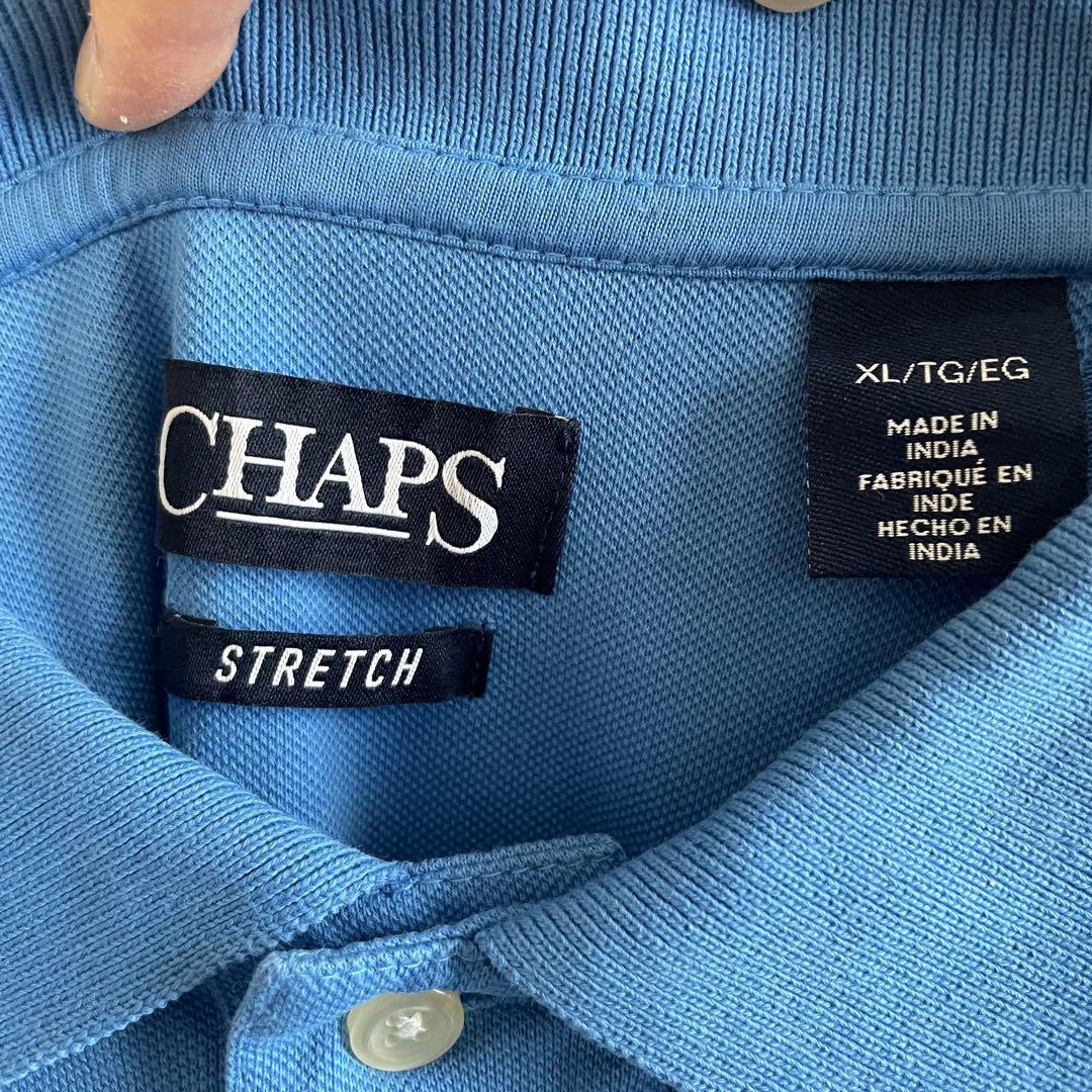 【USA古着】 CHAPS 半袖ポロシャツ XLサイズ ブルー