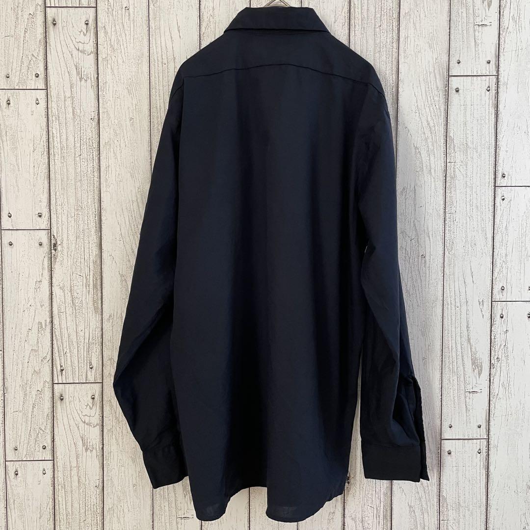 【美品】CINTAS メンズ 長袖ワークシャツ Mサイズ ネイビー