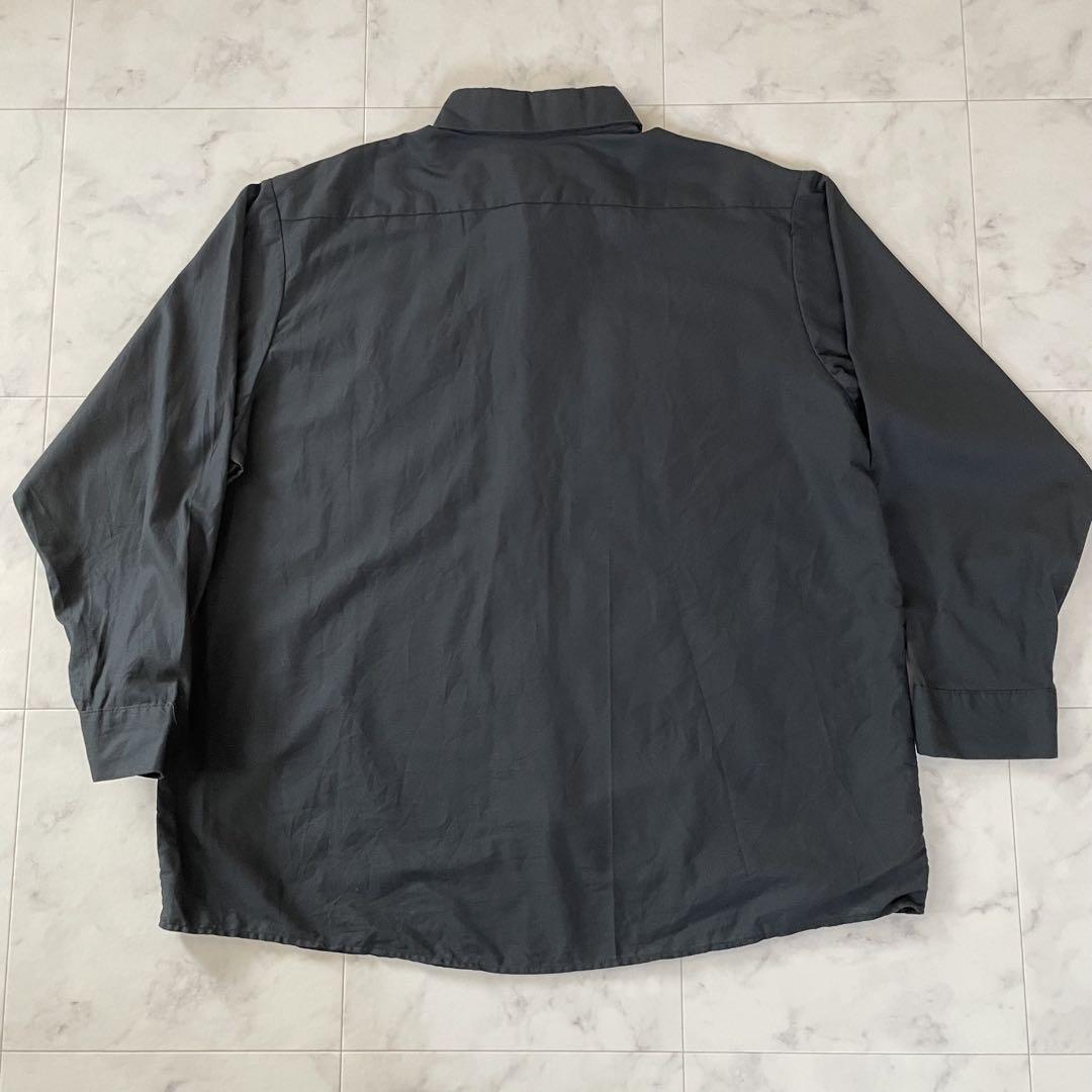 【美品】古着 UniWeave 長袖ワークシャツXXLサイズ ブラック