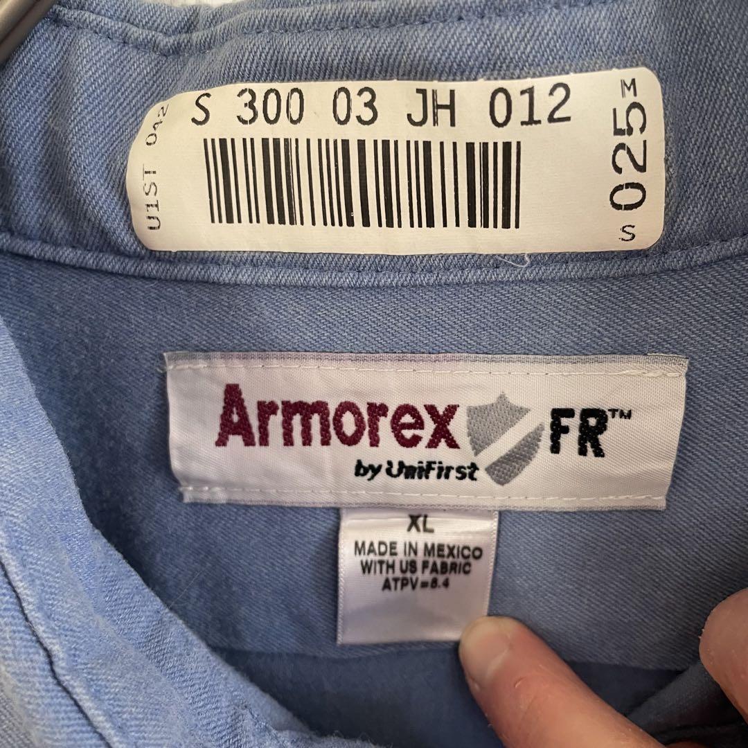 Armorex メンズ 長袖ワークシャツ XLサイズ ブルー