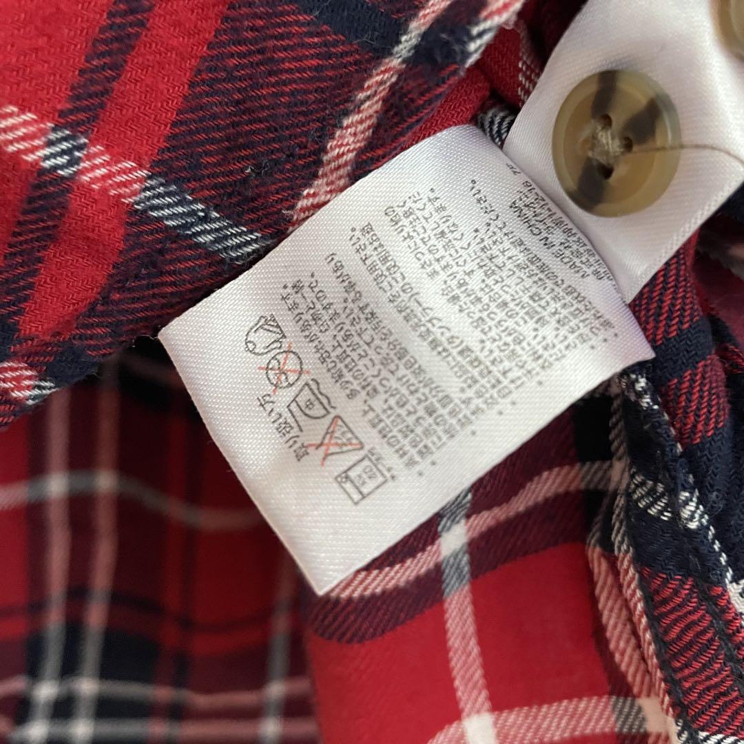 【美品】FLASH REPORT 長袖シャツ Mサイズ レッド チェック柄