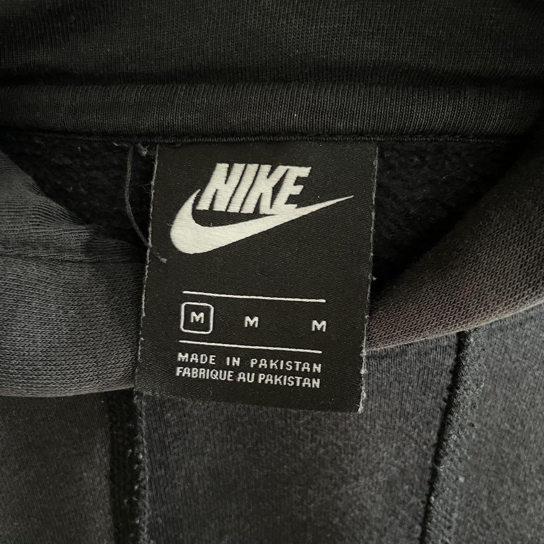 NIKE ナイキ フード付き長袖パーカー Mサイズ ブラック ビッグロゴ