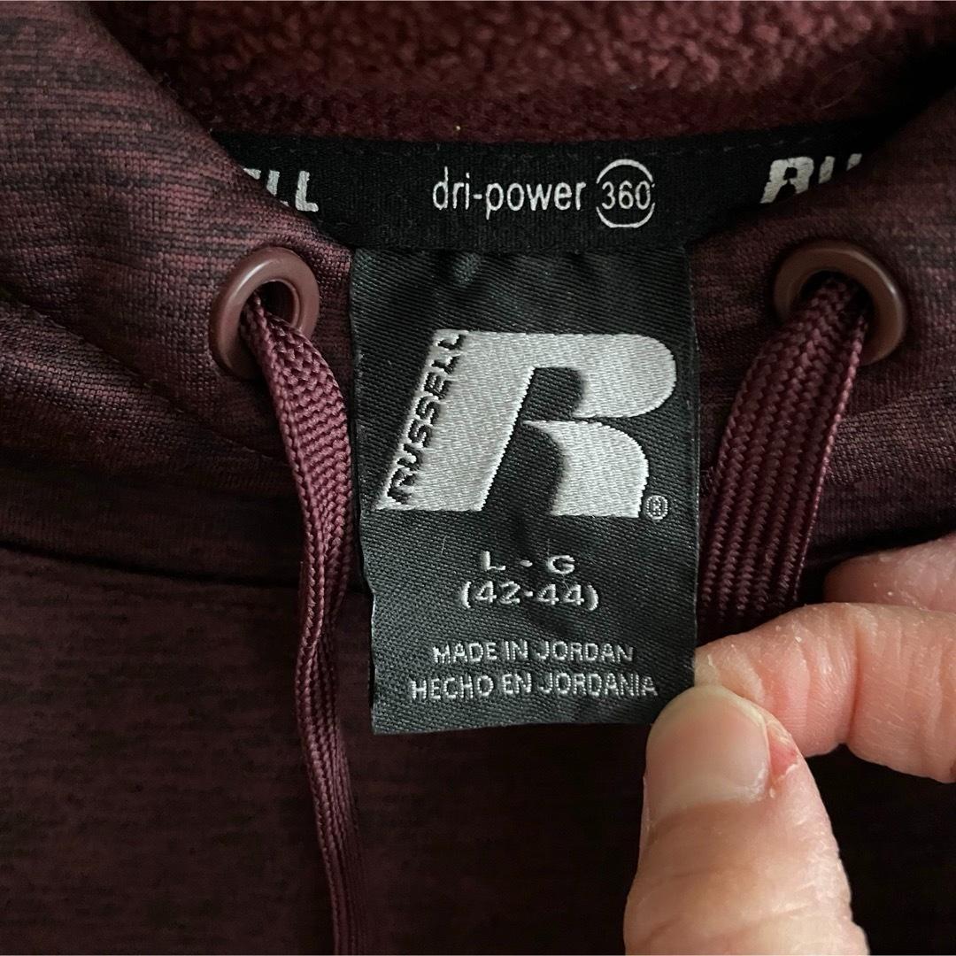 【美品】RUSSELL ラッセル メンズ 長袖パーカー Lサイズ レッド系