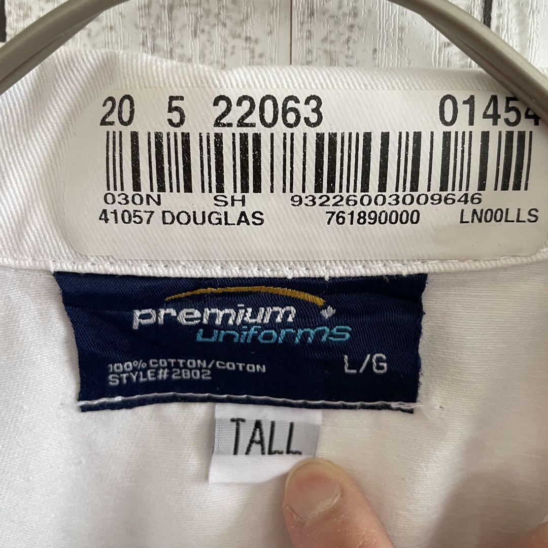 古着premium uniforms 長袖ワークシャツ L ホワイト HONDA