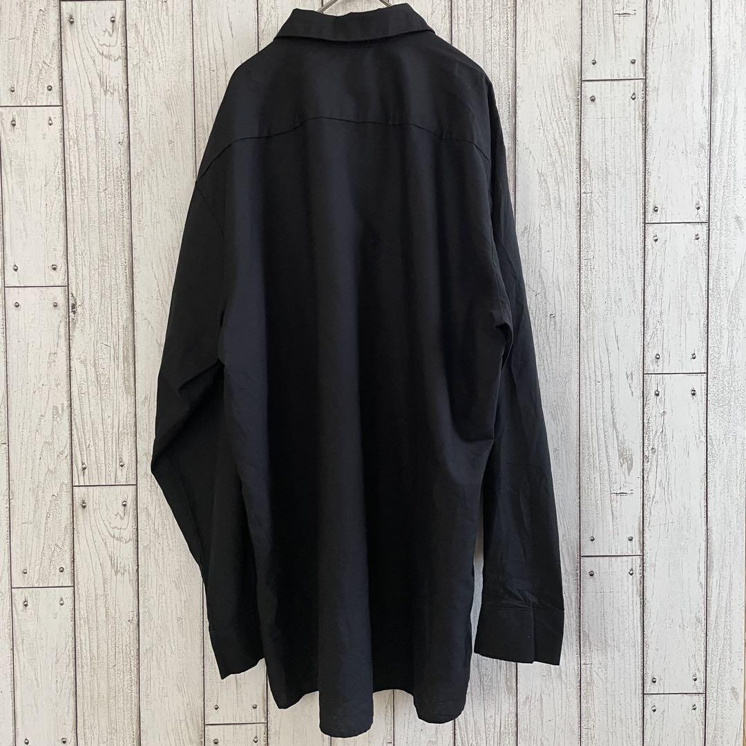 【美品】古着RED KAP 長袖ワークシャツ XXLサイズ ブラック