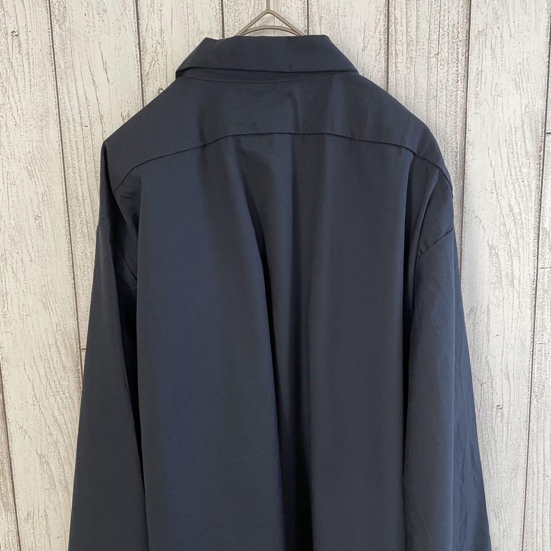 【美品】CINTAS シンタス 長袖ワークシャツ Lサイズ ネイビー