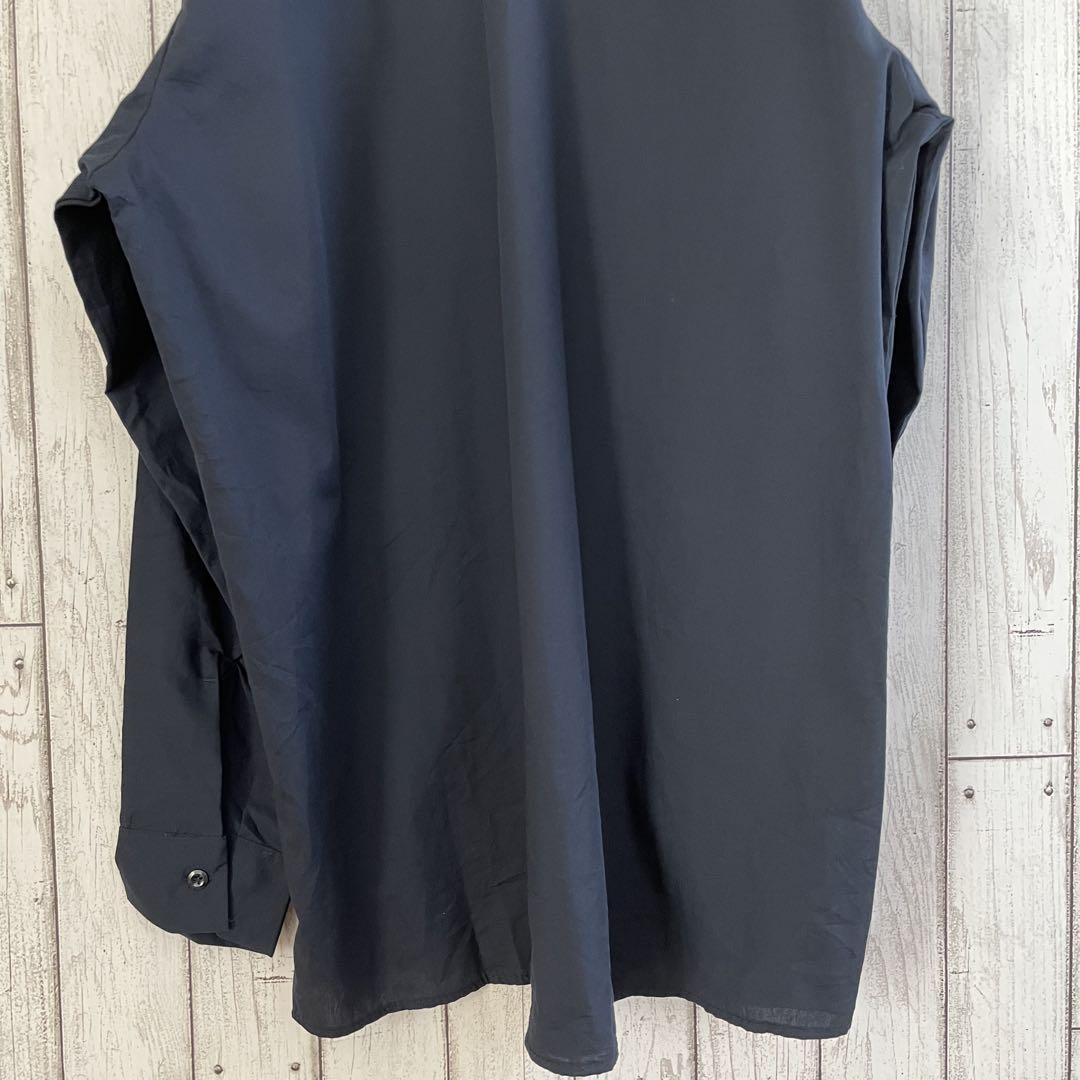 【美品】CINTAS シンタス 長袖ワークシャツ Lサイズ ネイビー