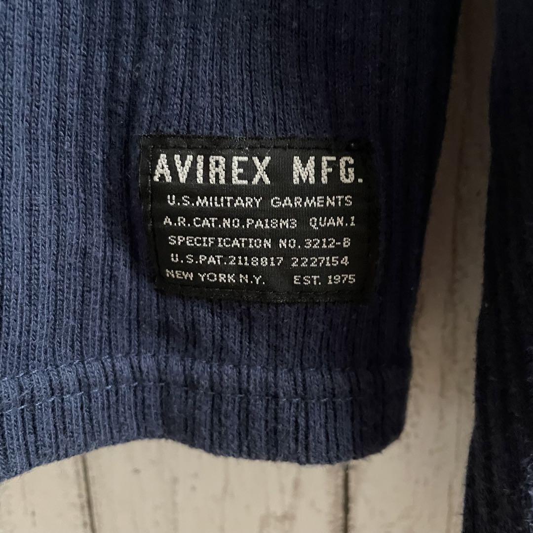 【美品】AVIREX 長袖ニット Lサイズ ネイビー