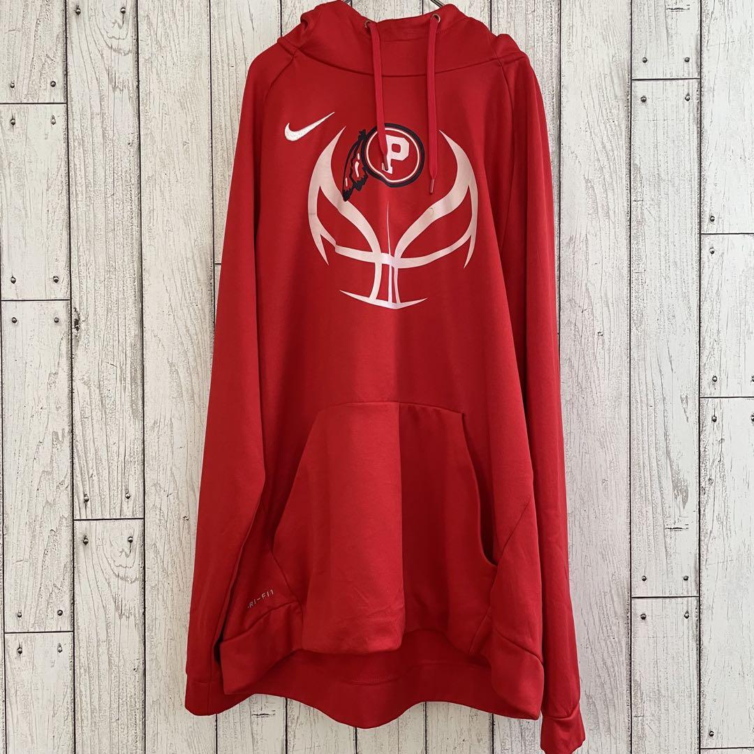 【美品】NIKE 長袖パーカー Lサイズ レッド DRI-FIT