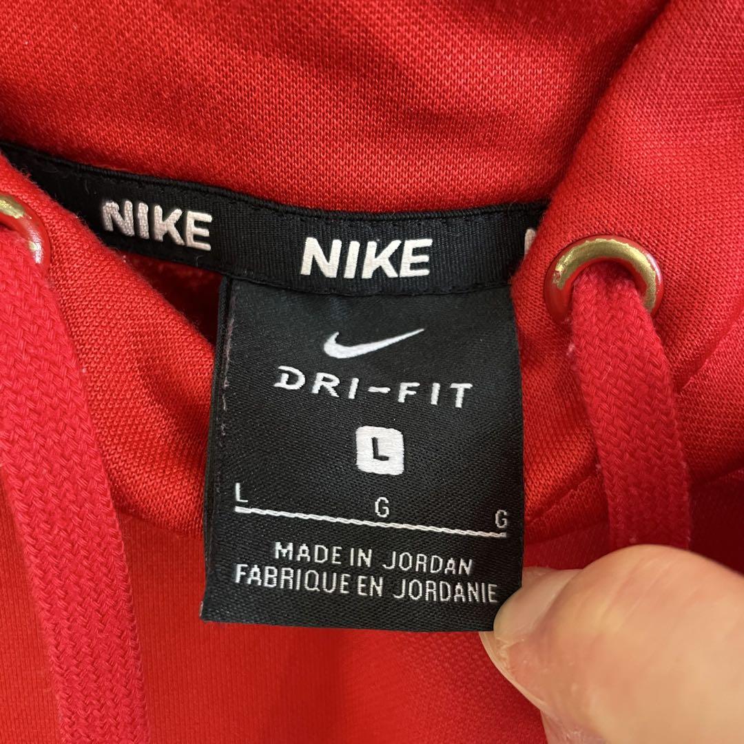 【美品】NIKE 長袖パーカー Lサイズ レッド DRI-FIT