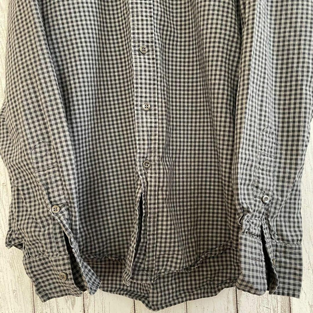 ラルフローレン LUXURYTWILL メンズ 長袖シャツ ブラック チェック柄