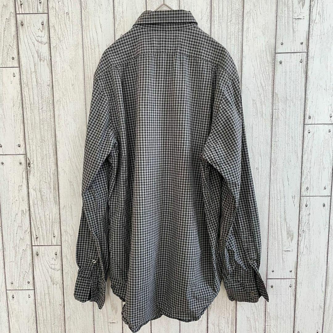 ラルフローレン LUXURYTWILL メンズ 長袖シャツ ブラック チェック柄