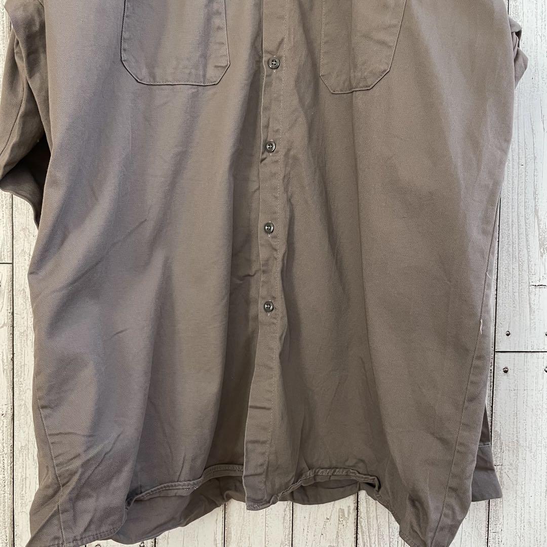 【美品】RED KAP 長袖ワークシャツ XLサイズ ブラウン