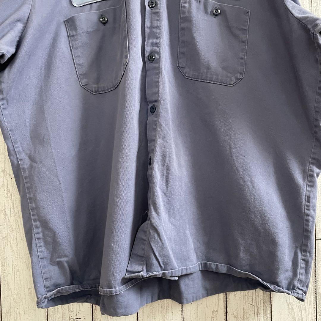 【美品】CINTAS 半袖ワークシャツ XLサイズ ブルー