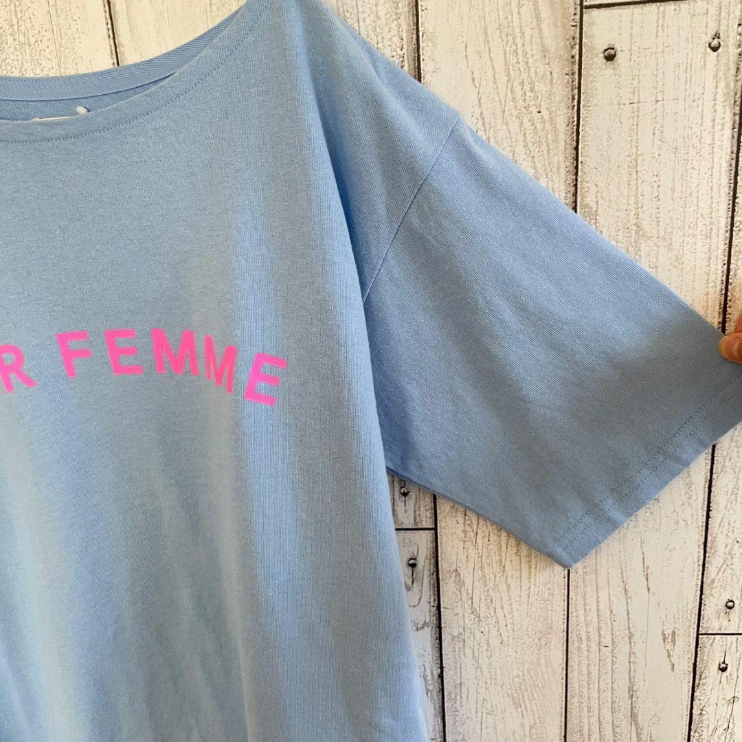 【新品未使用】earth アース レディース 半袖 Tシャツ Fサイズ 水色