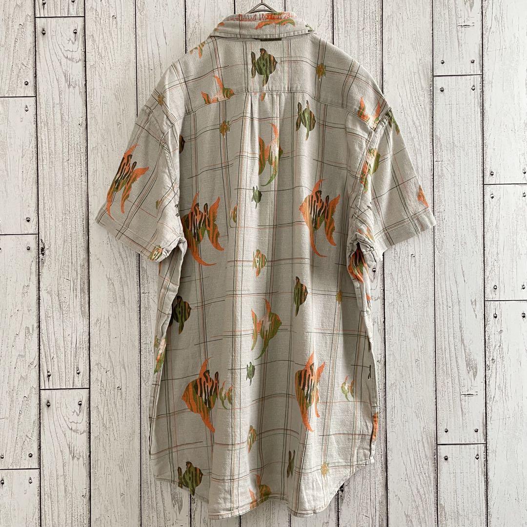 【美品】DIESEL 半袖シャツ アロハシャツ Lサイズ 魚柄
