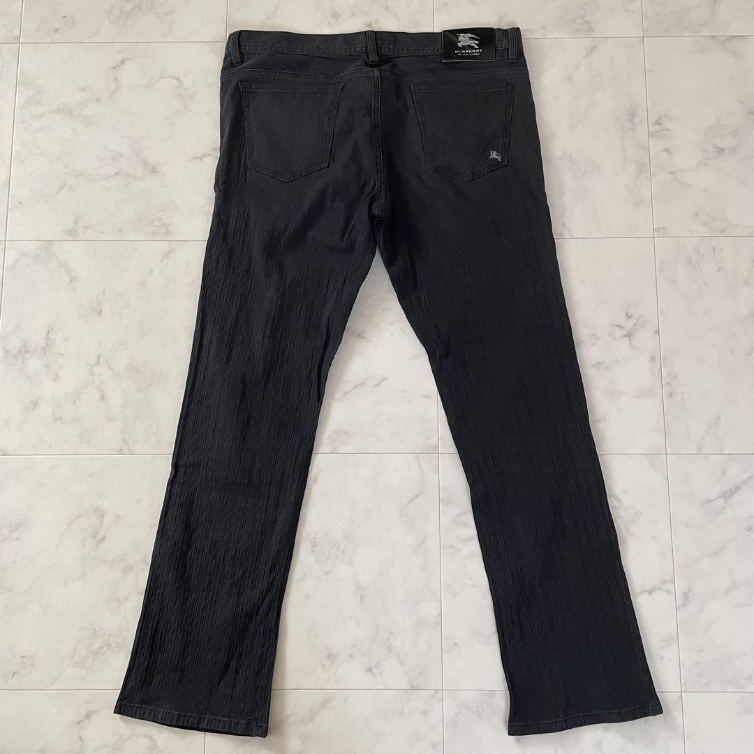 【美品】BURBERRYブラックレーベル ストレートパンツ ブラック ストレッチ
