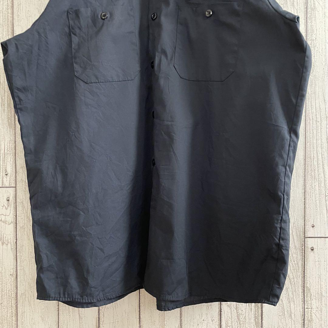 【美品】CINTAS シンタス 長袖ワークシャツ Lサイズ ネイビー