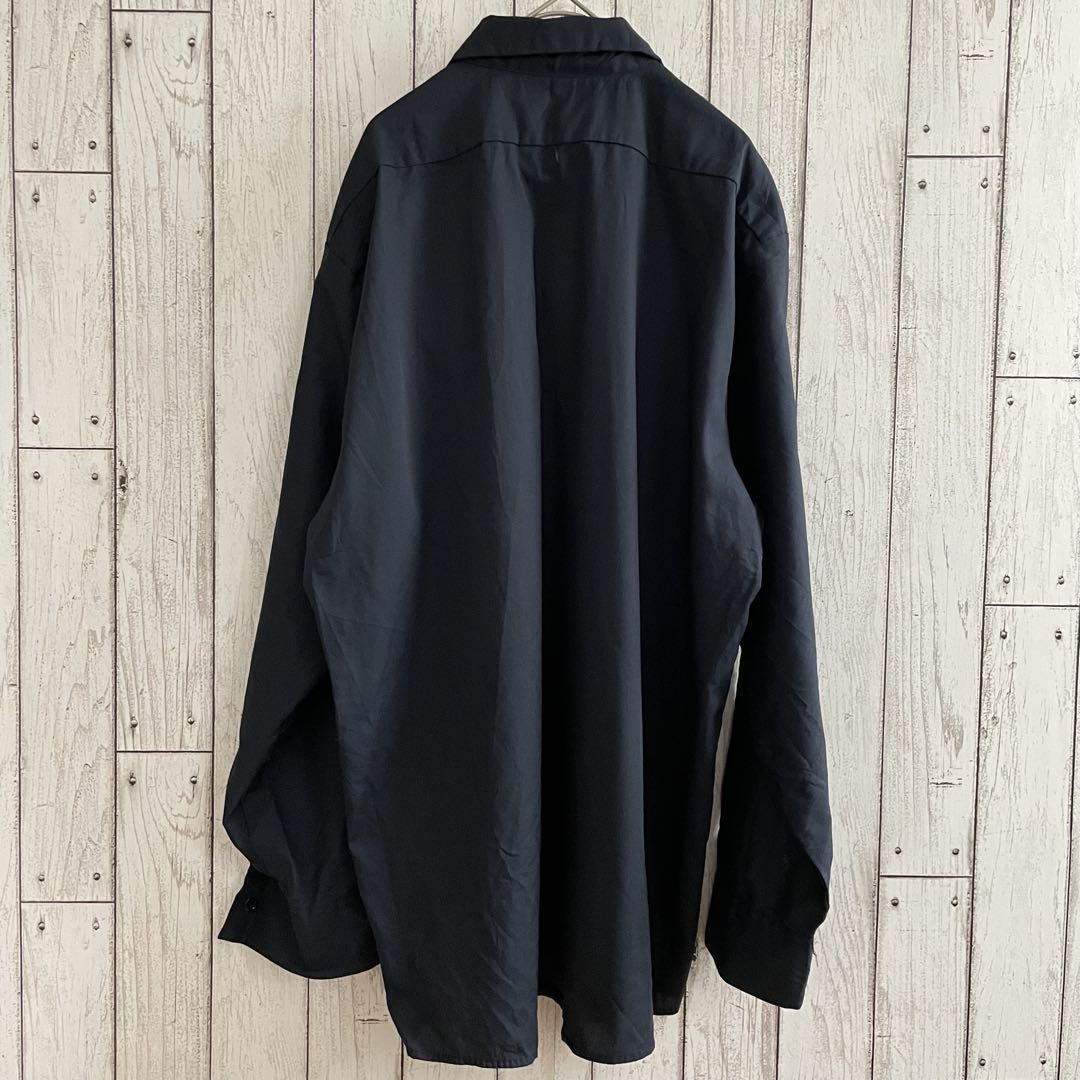 【美品】CINTAS シンタス 長袖ワークシャツ Lサイズ ネイビー