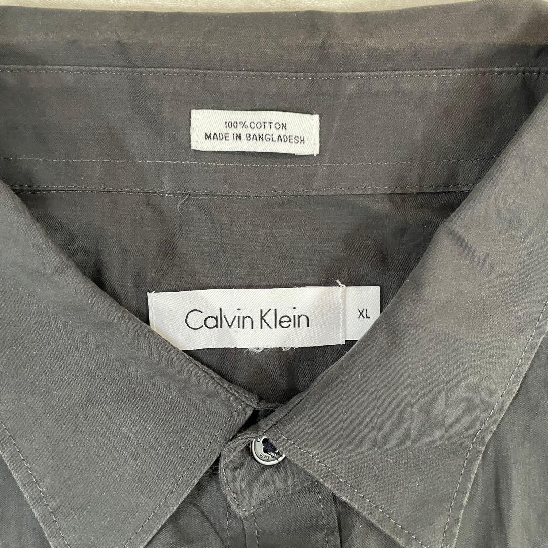 古着 Calvin Klein 長袖シャツ サイズXL ブラック