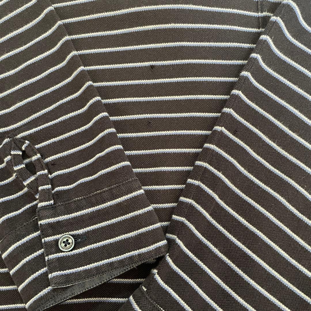 古着 BURBERRY LONDON ボーダー 長袖ポロシャツ LLサイズ