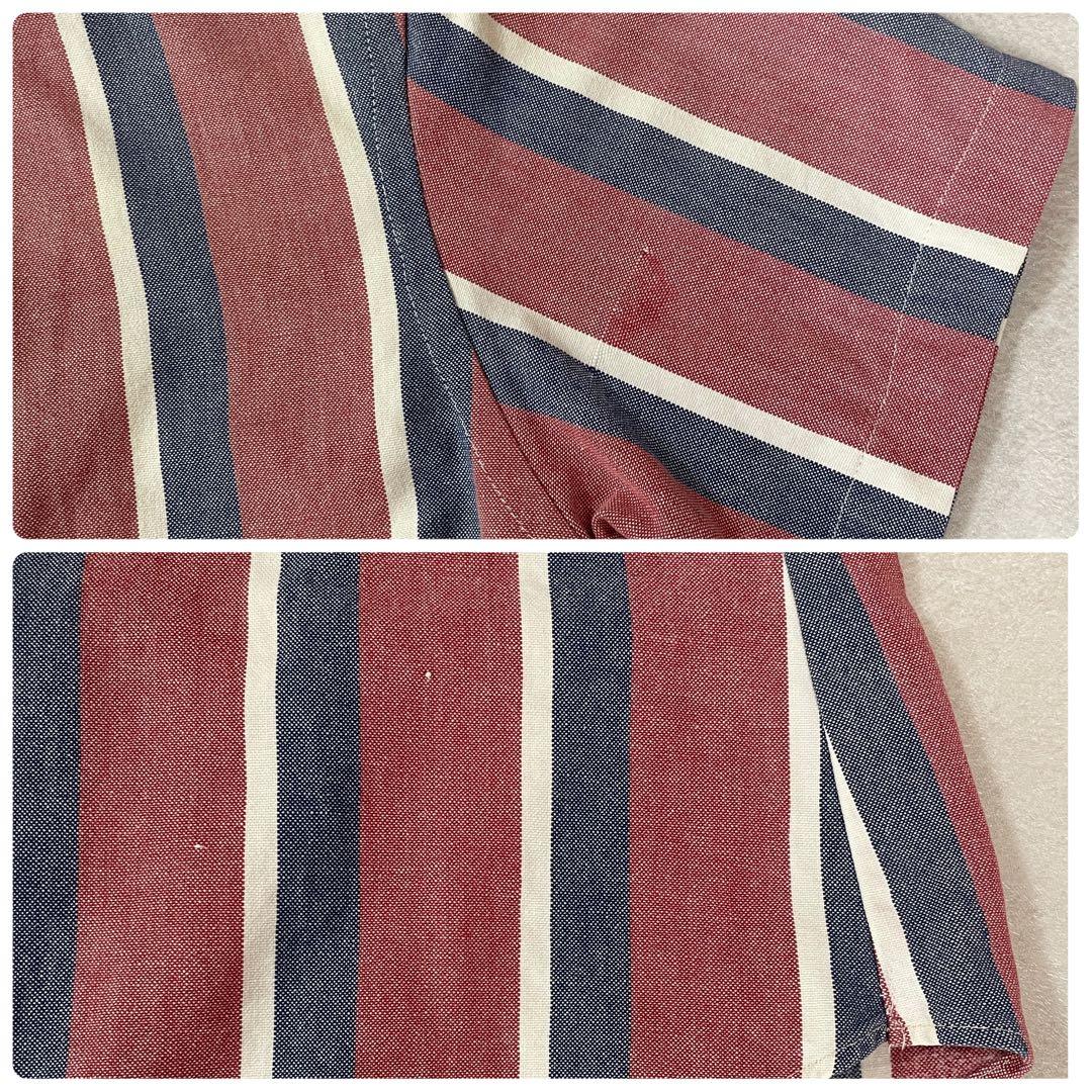 90s RALPH LAUREN 半袖シャツ サイズS相当 ストライプ柄