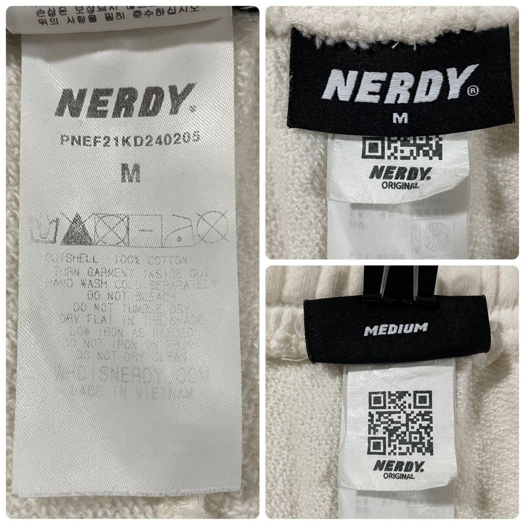 古着 NERDY スウェットパンツ サイドストライプ モノグラム M クリーム