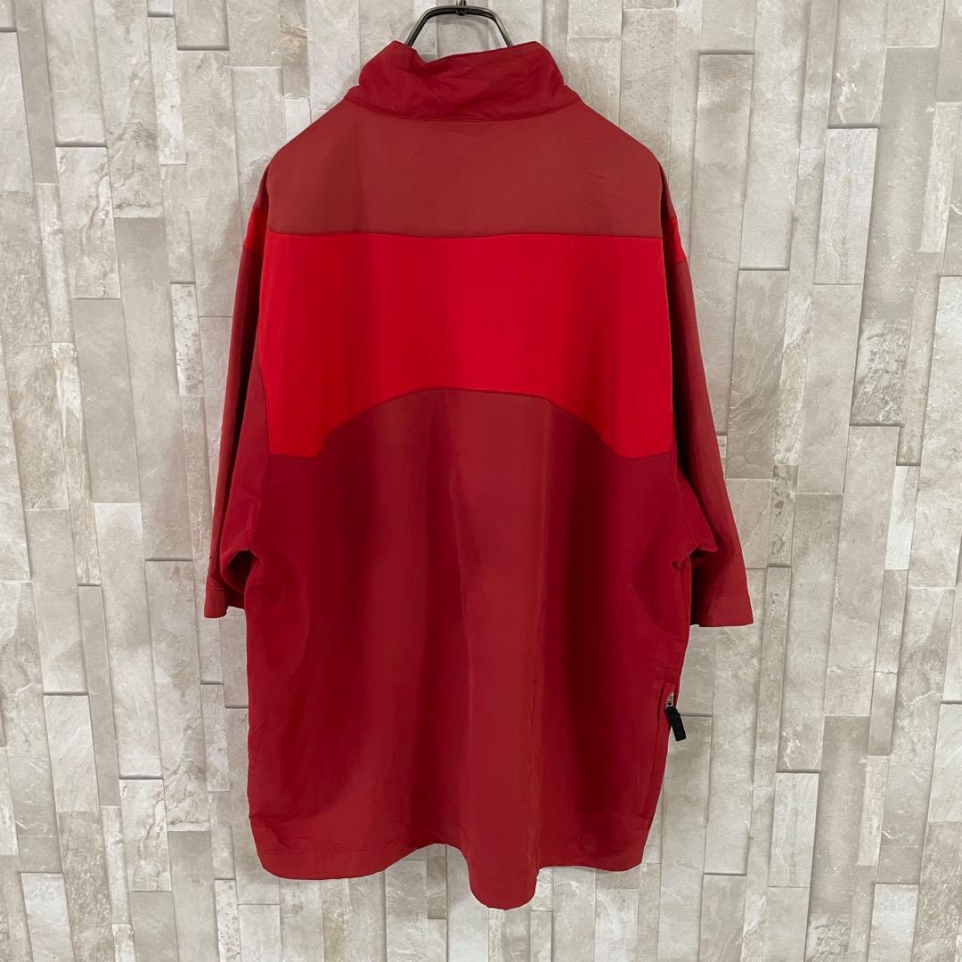 古着 NIKE NIKE GOLF 半袖ハーフジップゴルフウェア L レッド