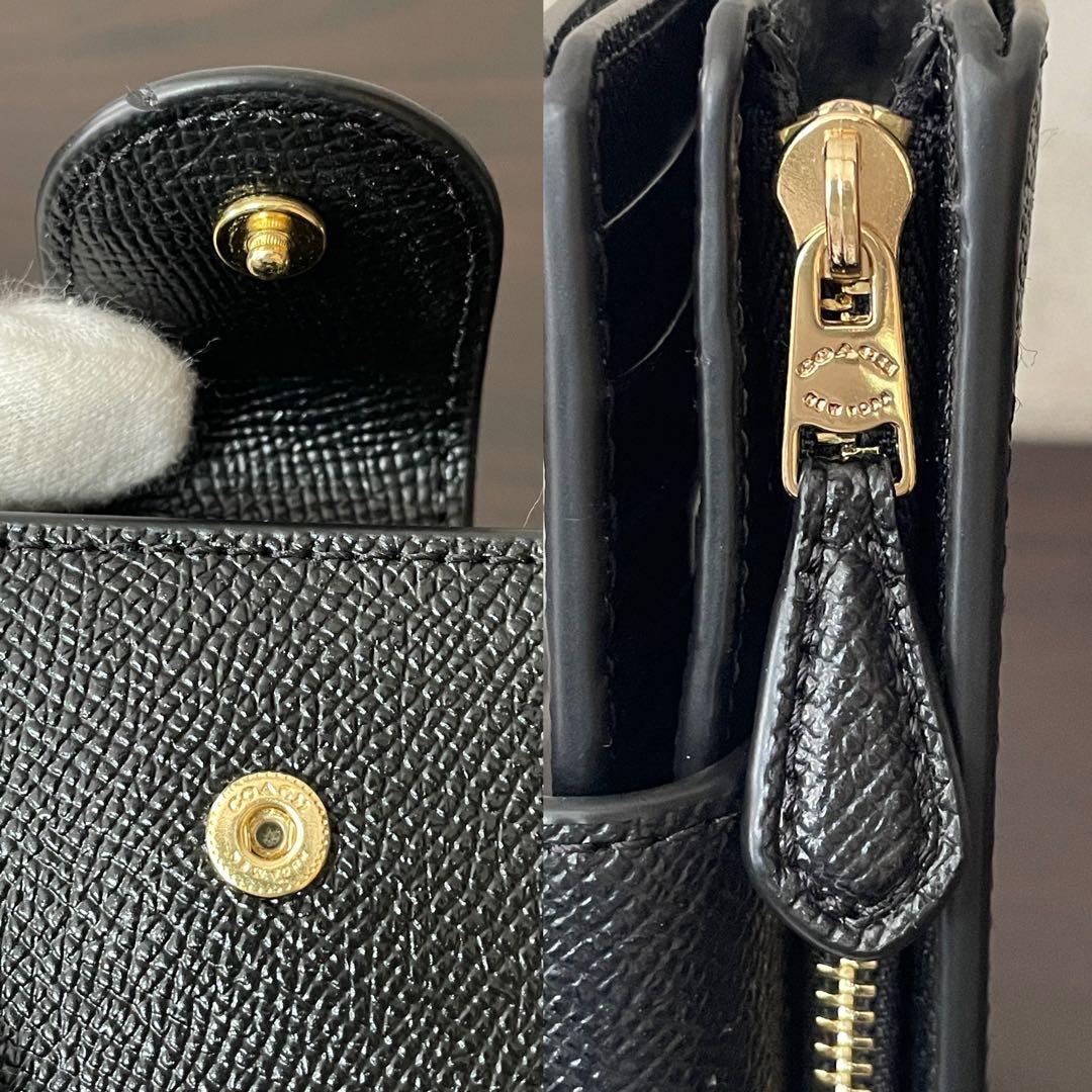訳あり新品 COACH 二つ折り財布 ブラック