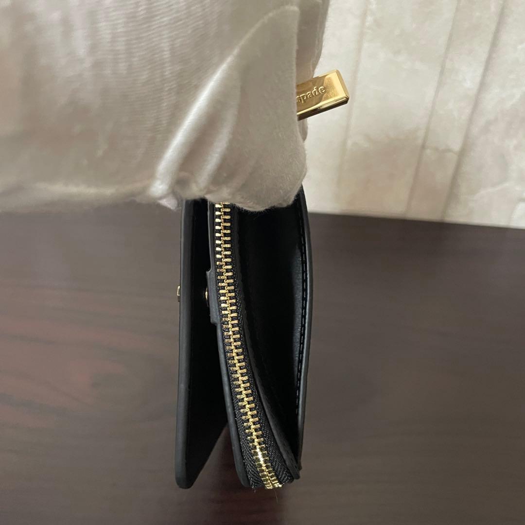 訳あり新品 kate spade 二つ折り財布 ブラック