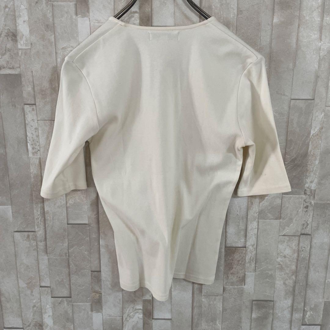 古着 EMPORIO ARMANI Tシャツ Vネック アイボリー Mサイズ