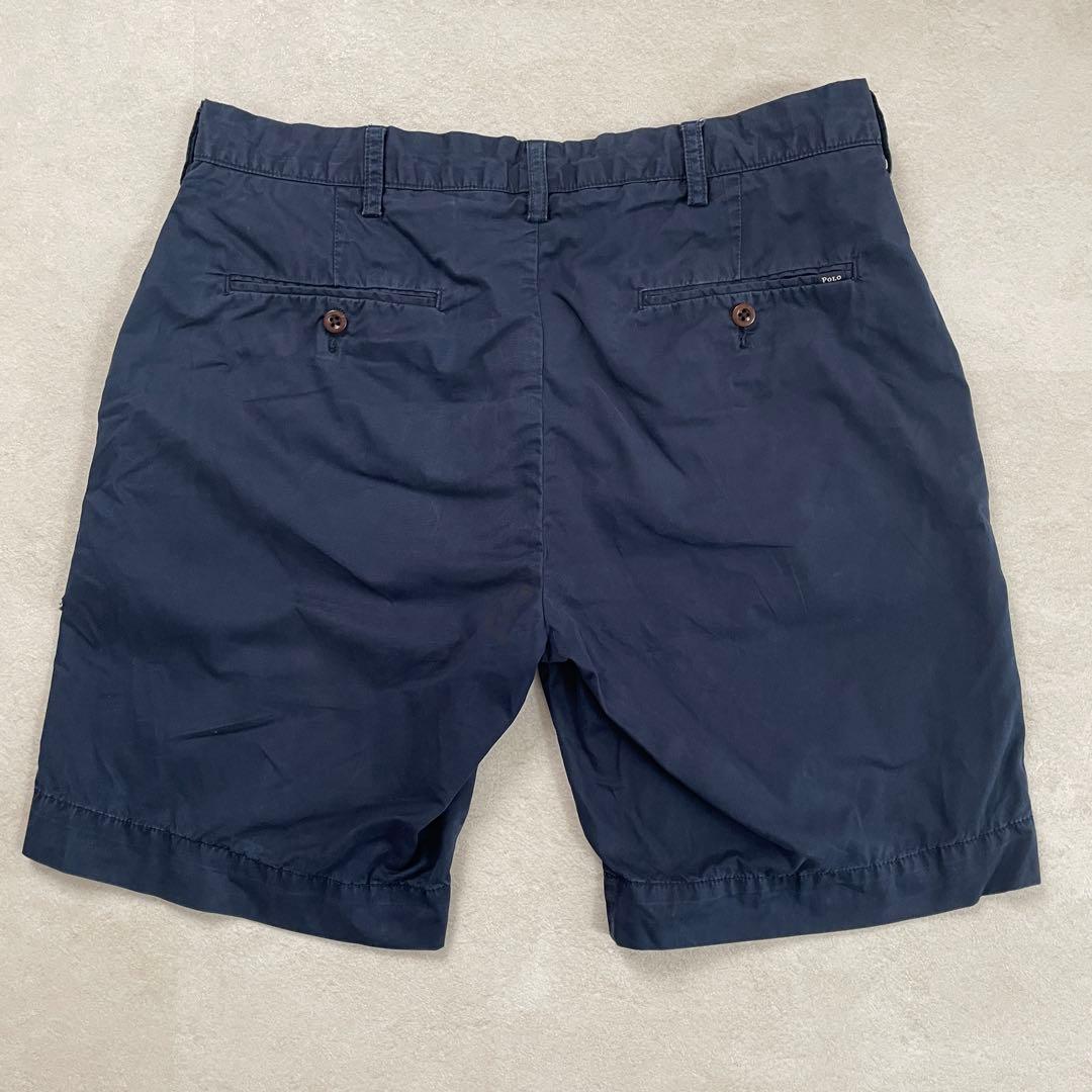 古着 90s POLO RALPH LAUREN ハーフパンツ 34 ネイビー