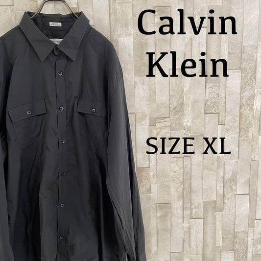 古着 Calvin Klein 長袖シャツ サイズXL ブラック