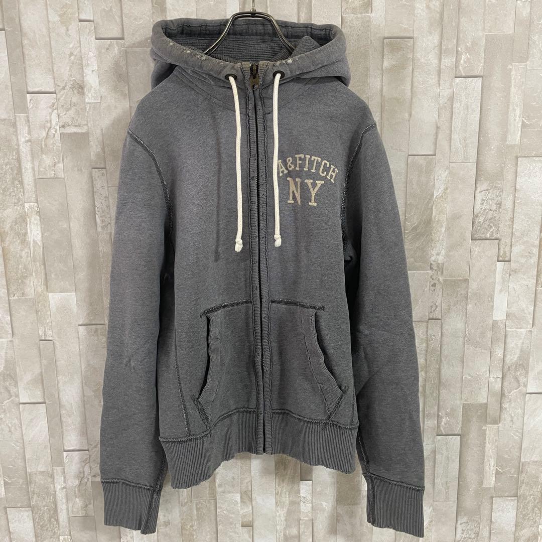 古着Abercrombie & Fitch ダメージ加工 ジップアップパーカー