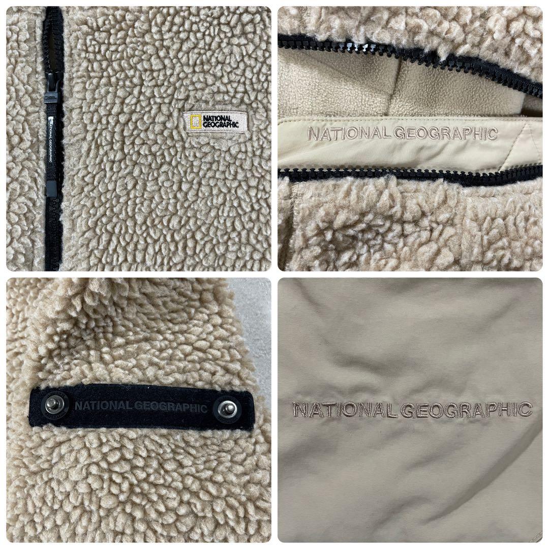 【美品】 NATIONAL GEOGRAPHIC ボアジャケット ベージュ L