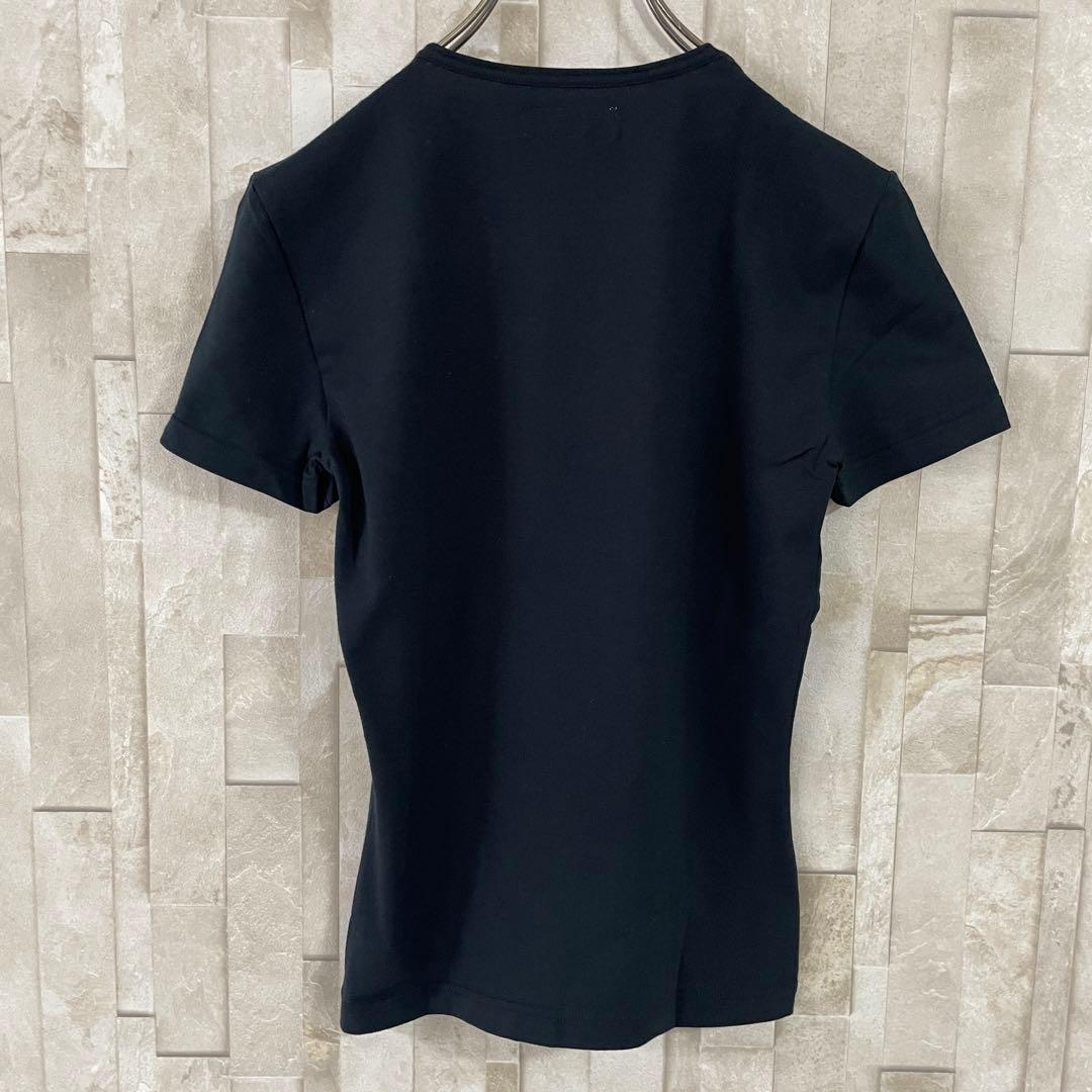 古着 EMPORIO ARMANI ブラック ロゴプリントTシャツ Lサイズ