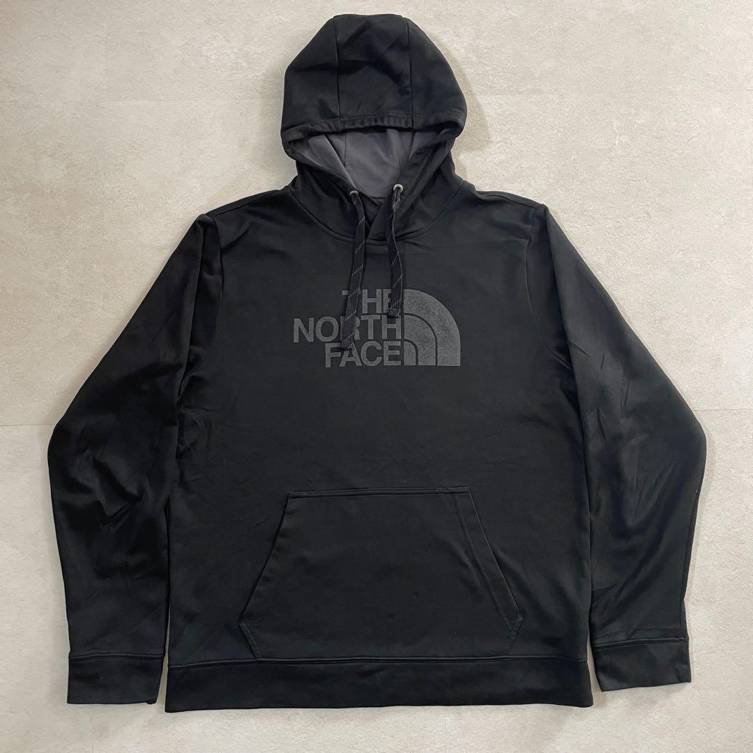 【美品】THE NORTH FACE パーカー ビッグロゴプリント ブラック L