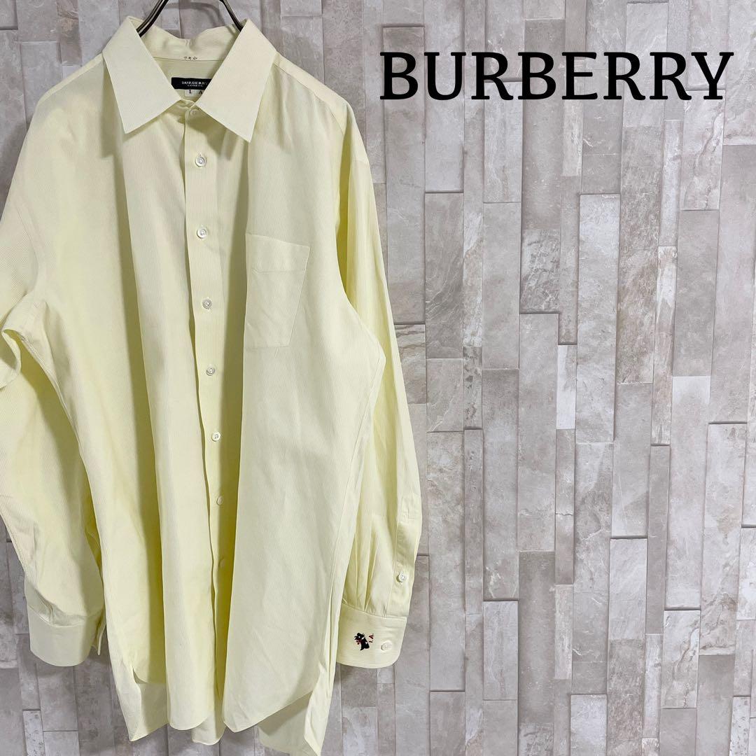 古着 BURBERRY LONDON 長袖シャツ 日本製 イエロー