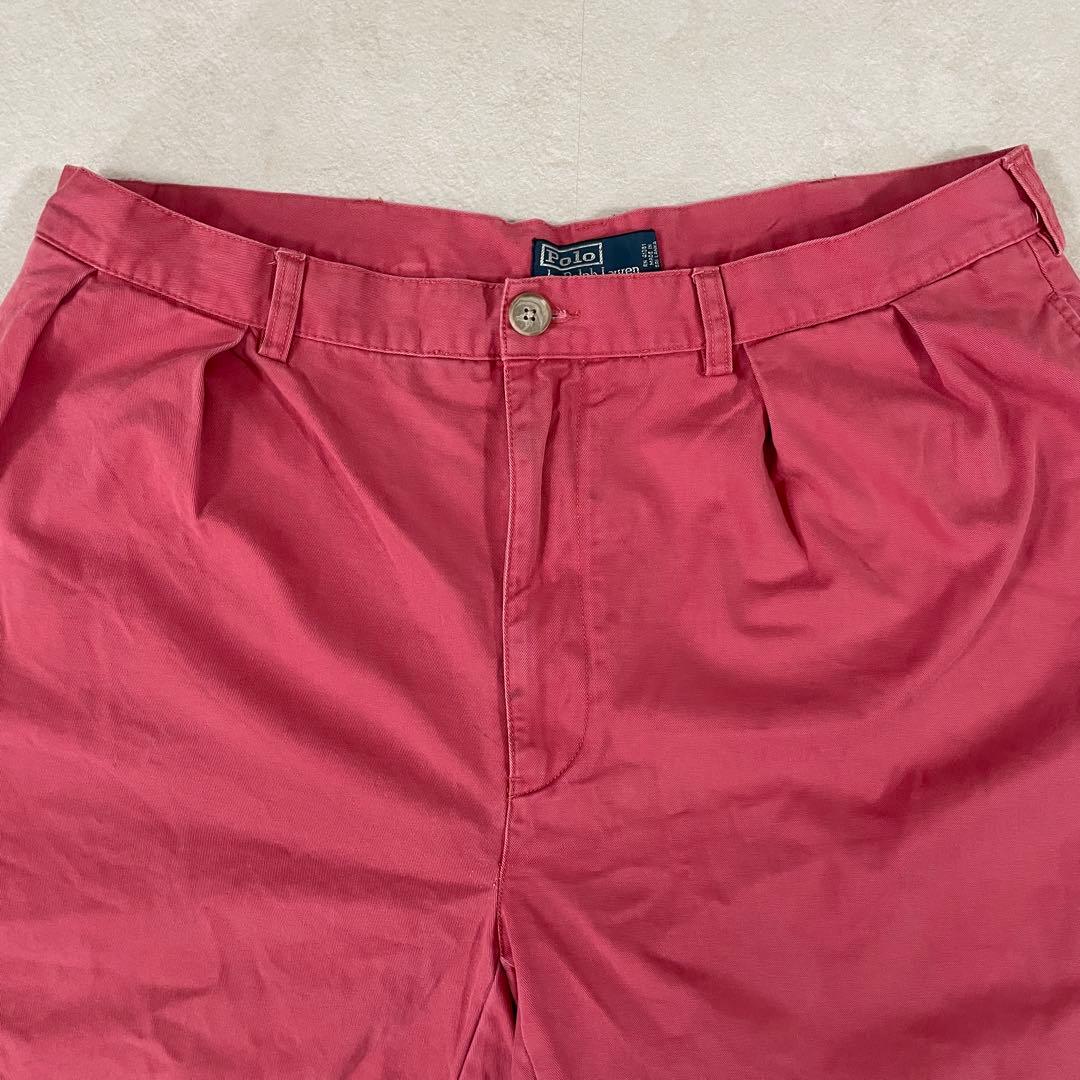90s POLO RALPH LAUREN ハーフパンツ 40 ピンク