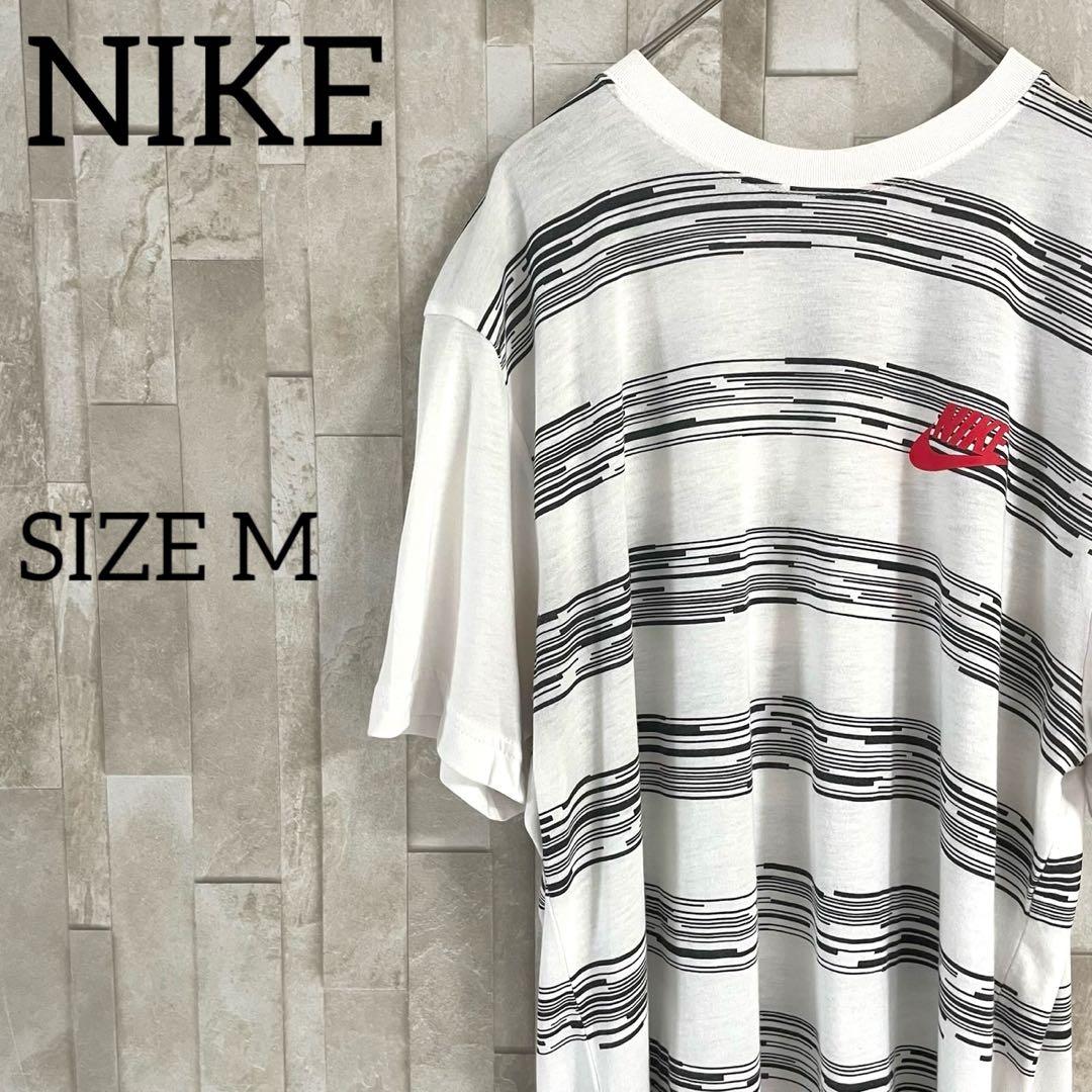 【美品】古着 NIKE 半袖Tシャツ Mサイズ ホワイト ボーダー柄