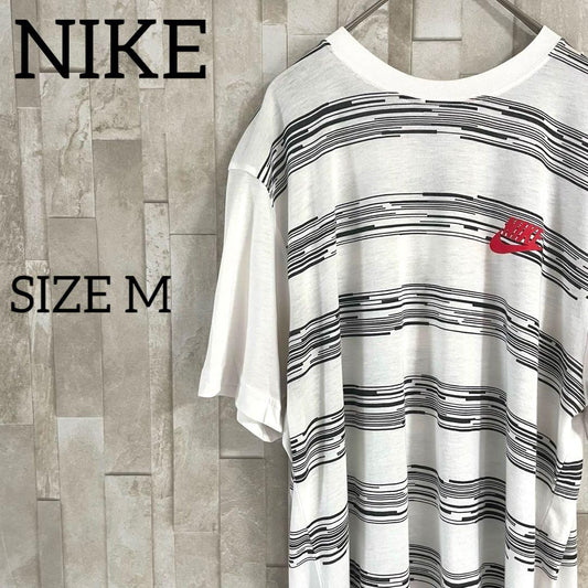 【美品】古着 NIKE 半袖Tシャツ Mサイズ ホワイト ボーダー柄