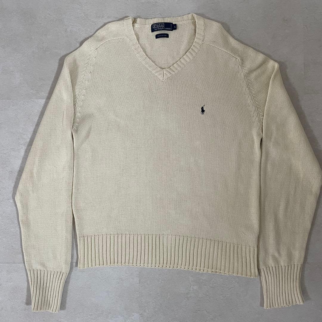 90s POLO RALPH LAUREN ニット セーター ポニー刺繍 厚手